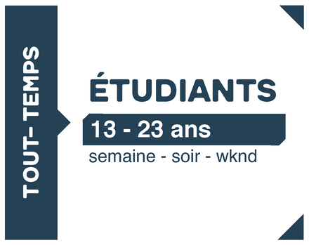 Abonnement Tout temps - 13 Ã 23 ans