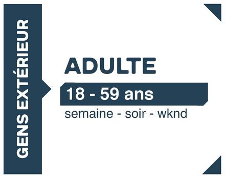 Abonnement Tout Temps 18-59 ans | Gens de l'extérieur