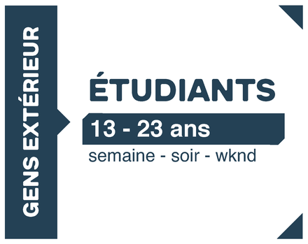 Abonnement Tout Temps 13 à 23 ans | Gens de l'extérieur